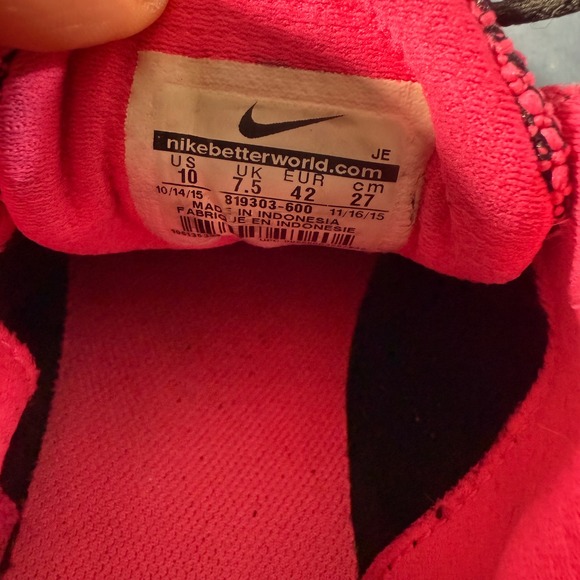 Nike Revolution 3 Women's Running Shoes Black Pink Size 10 - Picture 5 of 8